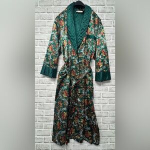 Victoria’s Secret Vintage Gold Label Floral Satin Jewel Tones sz. M/L